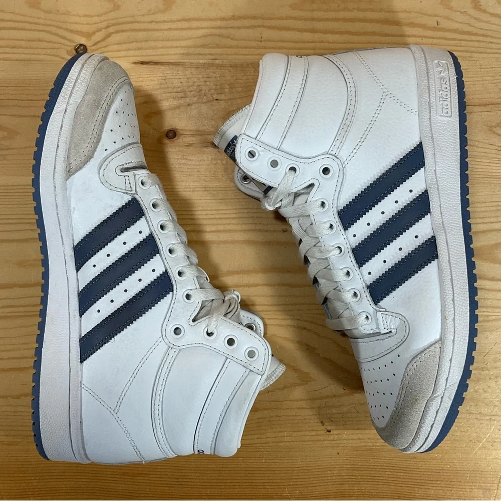 adidas Originals Top Ten Basketball Shoes # FY7095 Retro Men's 8 White Crew Blue
